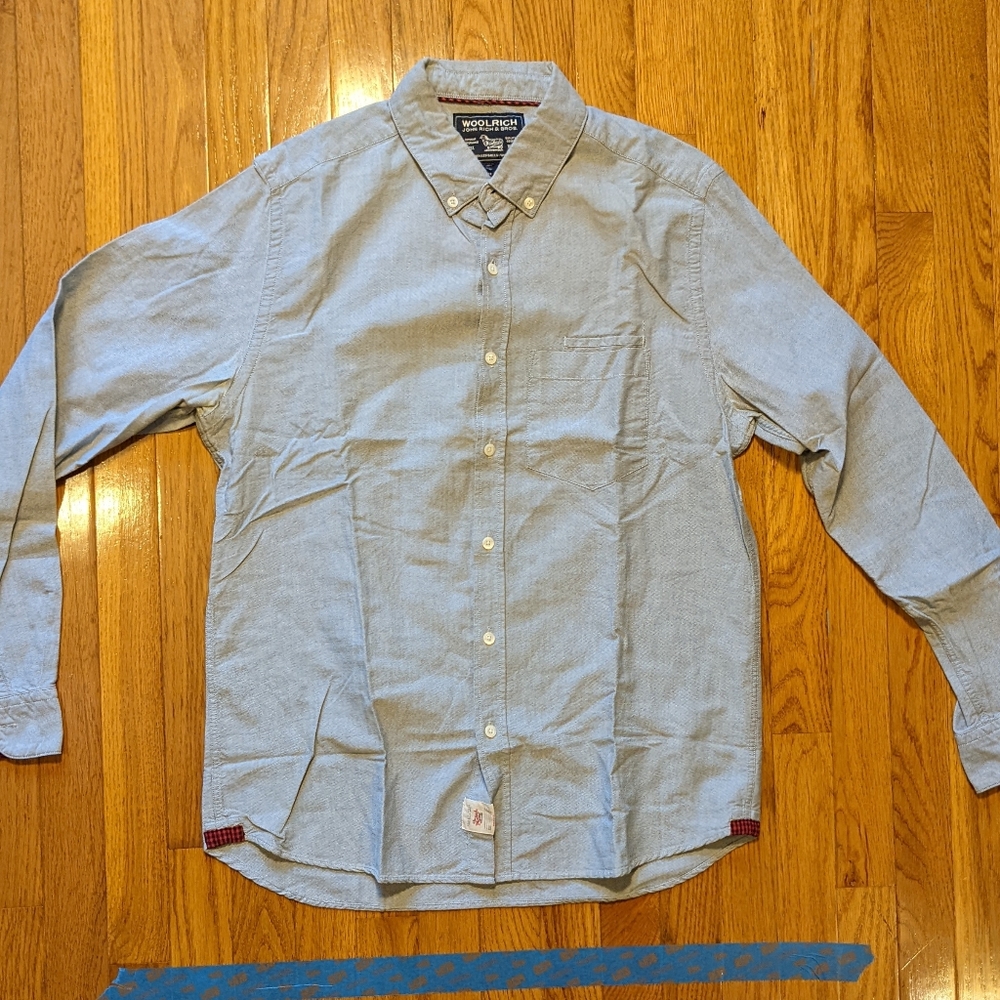 Woolrich Men's Button Down Light Blue Shirt Size Large